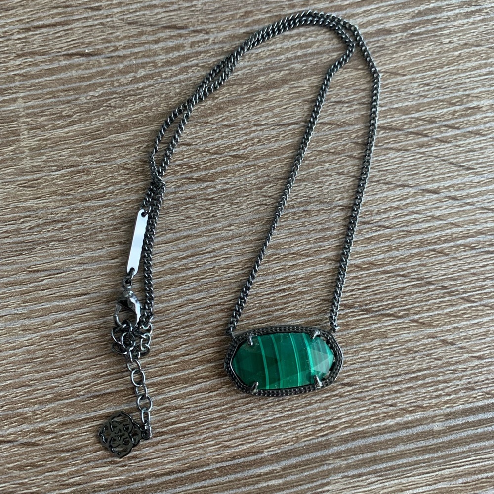 Kendra Scott Gunmetal and Malachite Dylan